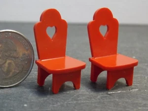 Dollhouse Miniature Red Chairs Set 1:12 or 1:24 inch scale P205 Dollys Gallery - Picture 1 of 2