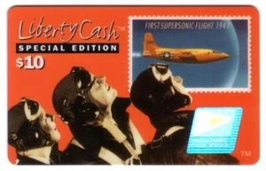 $10. First Supersonic Flight Post Stamp #93102 Caduca 31/08/98 (USADO) Tarjeta inteligente - Imagen 1 de 2