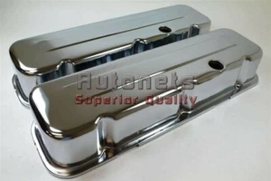 Big Block Chevy 454 Chrome Steel Valve Covers Tall BBC 396 402 427 502 Hot Rod - Picture 1 of 2