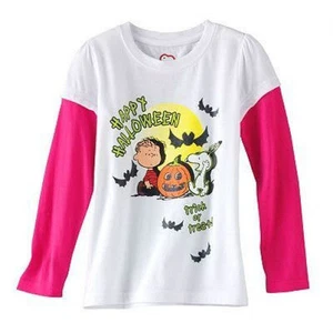NWT ☀SNOOPY☀ Sz 5 ~LONG SLEEVE~  t-shirt HALLOWEEN PEANUTS   Girls New - Picture 1 of 1