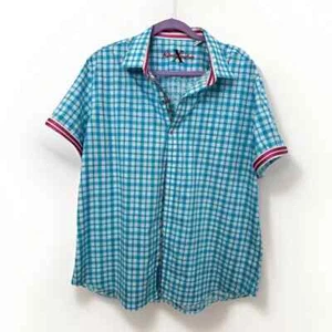 Robert Graham X Hemd Herren Blau Kurzarm Knopfleiste TAILORED FIT 2XL Floral - Bild 1 von 7