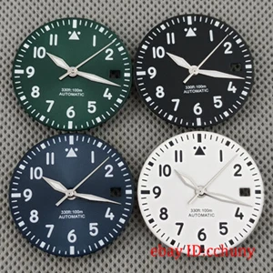 29mm Negro Reloj Esfera Manos Ajuste NH35 NH36 PT5000 Miyota 821A DG2813 Movimiento - Imagen 1 de 13
