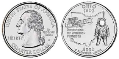 2002 Ohio Statehood Quarter Coin- Astronaut- Uncirculated- Denver Mint - Image 1 of 2