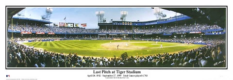 Detroit Tigers LAST PITCH AT TIGER STADIUM 1999 Historic Panoramic POSTER Print Cover