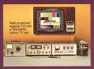 Vintage QSL Radio Card Germany DF9QO Bernd Herford Grundig TV set June 1976 - Picture 1 of 2