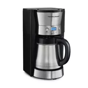 Hamilton Beach Coffee Maker with Thermos Carafe 10-Cup Stainless Steel - Picture 1 of 9