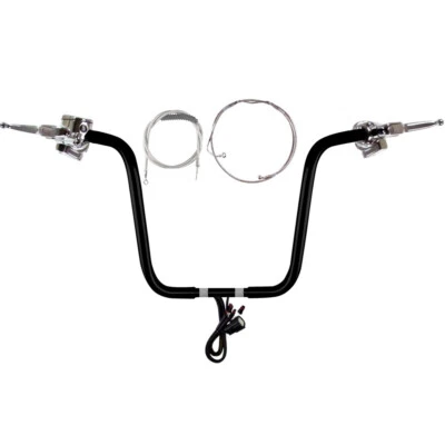 1 1/4" Black 14" Wild 1 Handlebar CKit 2014-2016 Harley-Davidson Road King w/ABS Foto 1 de 4