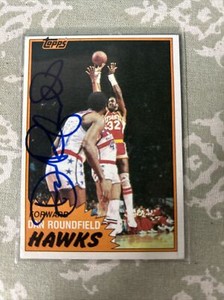 DAN ROUNDFIELD Atlanta Hawks 1981-82 Autograph Topps Basketball Card #2!