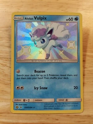 Alolan Vulpix SHINY SV8/SV94 Hidden Fates Holo Foil Rare Pokemon Card - Image 1 of 2