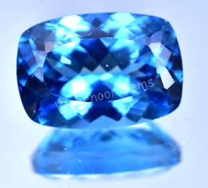 Cojín Topacio Azul LONDRES 42,80 Ct Impecable CERTIFICADO Piedras Preciosas Sueltas - Imagen 1 de 6