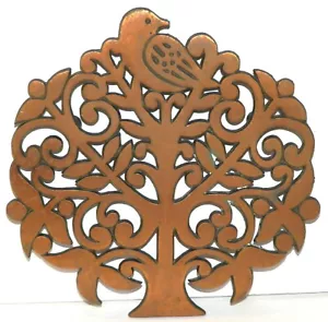 DE COLECCIÓN COLOR COBRE PALOMA/PÁJARO ÁRBOL DE LA VIDA REMACHE HIERRO FUNDIDO PATAS O COLGAR - Imagen 1 de 3