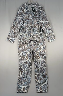 Moda Nova 2XL Call Me Crazy Denim Mono Azul Marrón Manga Larga Cinturón Pantalón Foto 1 de 4