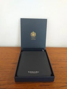 G. Collins & Sons Royal Tunbridge Wells Leather Travel Wallet,  Navy Blue Boxed - Picture 1 of 10