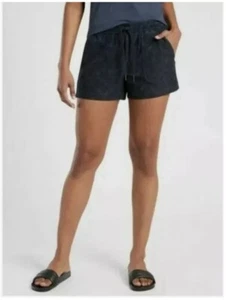 ATHLETA Camo Farallon Short Drawstring Hiking Walking in Navy Blue Women's 14 - Picture 1 of 6