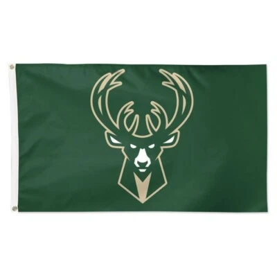 BANDERA DE PARED BANDERA DE CASA MILWAUKEE BUCKS 3'X5' WINCRAFT CON LICENCIA DE LA NBA Foto 1 de 2
