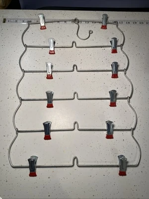 Vintage Metal 6 Tier skirt/Pant Foldable Hanger with 12 Clips - Image 1 of 4