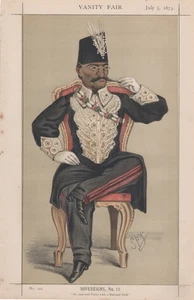 Antique Vanity Fair Royalty Litho of Naser al-Din Shah Qajar, 1873 - Picture 1 of 2