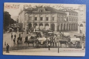 1909 Acqui (Alexandria) - Piazza V. Emanuele II - Kutschen und lokale Bräuche - Bild 1 von 3