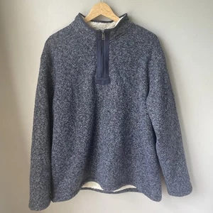 Suéter Sudadera Orvis Sherpa Forrada de Vellón 1/4 Cremallera Para Hombres L Azul Marino - Imagen 1 de 8