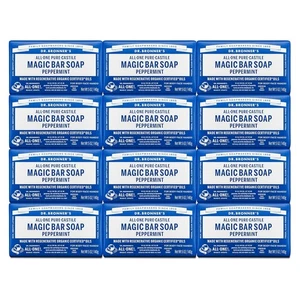 Dr. Bronner's Pure-Castile Bar Sapone, Menta Piperita 5 oz *****VALORE CONFEZIONE 12******* - Foto 1 di 4