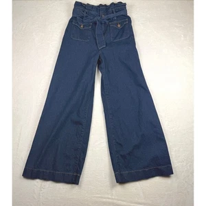 Boden Denim Wide Leg Jeans Damen US 4P blau hoher Bund Paperbag Taille zum Binden - Bild 1 von 7