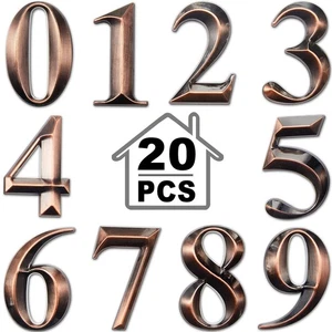3D Mailbox Numbers 0-9 Self-Adhesive 2 Inch Address Number Stickers 20 Bronze - Picture 1 of 7