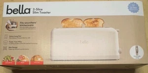 Bella 2 Slice Slim Toaster Fits-anywhere™ Kitchenware 6 Setting Oatmilk Color - Picture 1 of 4