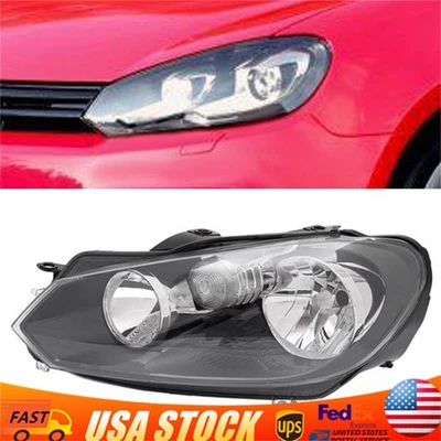Headlight For 2010-2014 Volkswagen VW Golf/Jetta Sportwagen MK6 Halogen Left LH - Imagem 1 de 4