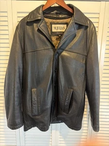 Wilsons/M. Giacca Julian in pelle nera con colletto e zip tasche fodera rimovibile taglia M - Foto 1 di 10