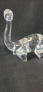Lg 12" Signed STEUBEN  Crystal Glass DINOSAUR Brontosaurus - Picture 1 of 10