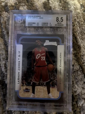 2003-04 BOWMAN ЛЕБРОН ДЖЕЙМС #123 ДЕБЮТАНТ BGS 8,5 NM-MT + - Изображение 1 из 2