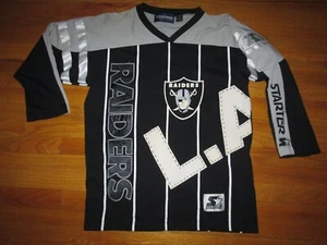 Los Angeles Raiders Vtg 80s 90s STARTER Hockey Style Jersey ALL OVER PRINT shirt - Picture 1 of 4