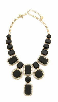 Collar Kate Spade NYC Jackpot Jewels piedra negra audaz declaración en caja halo pavé Foto 1 de 4