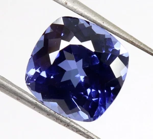 Piedras preciosas sueltas certificadas 9,70 quilates corte cojín natural azul Tanzania tanzanita - Imagen 1 de 9