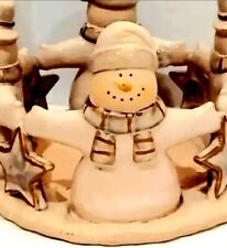Snowmen Candle Holder J C Penney Home  Collection  Glazed Pottery Candle Holders