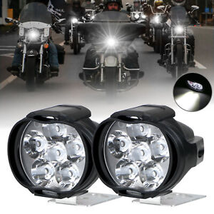 2 Pcs Car Motorcycle Waterproof LED External Lights Fog Light Headlight Lamp