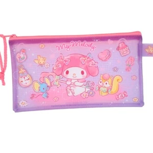 My Melody Zip Mesh Pouch File Pen Pencil Holder Makeup Case Travel Organizer Bag - Picture 1 of 5