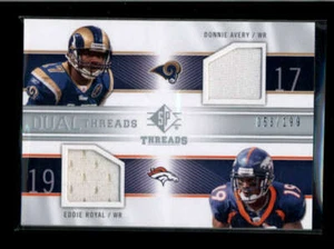 DONNIE AVERY / EDDIE ROYAL 2009 SP THREADS DUAL GAME JERSEY #053/199 AJ7593 - Picture 1 of 1