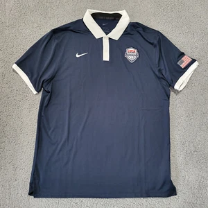 Team Issued Nike Dri-FIT Team USA Basketball Golf Polo Shirt CT1899-100 Large - Picture 1 of 6
