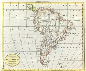 map south America by John Russell original, engraved, original 1791 - Picture 1 of 4