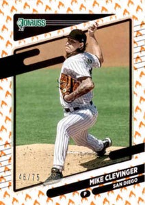 2021 Donruss On Fire #186 Mike Clevinger  /75 San Diego Padres 