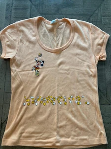 Rare Vintage 60s Disney Minnie Mouse Tennis Single Stitch Shirt Top Women’s M - Picture 1 of 6