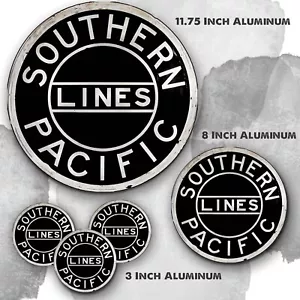 Letrero circular de aluminio reproducción de trenes Southern Pacific Line - Imagen 1 de 4