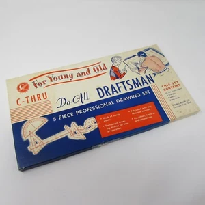 Vintage C-THRU Do-All Draftsman Drawing Set Engineering Set of 5 Tools Rulers - Picture 1 of 9
