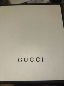 AUTHENTIC GUCCI BLACK WHITE EMPTY STORAGE GIFT BOX 14x2.5x5 - Picture 1 of 2