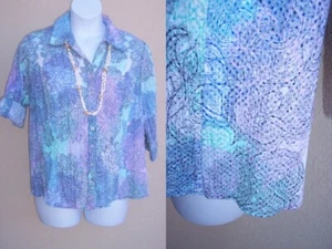 CJ Banks NEW pastel top shirt plus size 1x 16w 18w 0x EASTER SPRING blouse - Picture 1 of 10