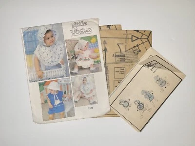 Uncut Vogue Pattern 2177 TODDLERS BIBS & BONNETS OS Unisex " Little Vogue " VTG - Image 1 of 4