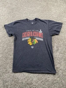 Chicago Blackhawks Shirt Mens Medium Gray NHL Ice Hockey Short Sleeve Casual - Picture 1 of 11