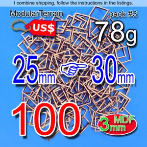 100x Adapter 25mm auf 30mm Square Base 3mm MDF Warhammer Age Of Sigmar Old World - Bild 1 von 5