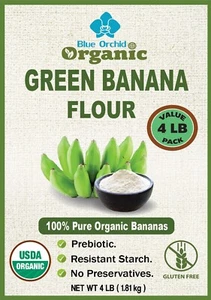 Organic Green Banana Flour Resistant Starch Prebiotic Fiber Powder Food Gift 4LB - Picture 1 of 15